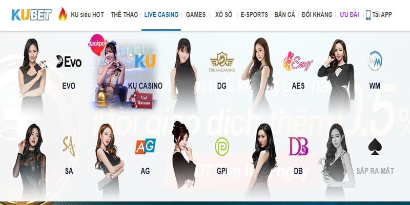 Đa dạng sảnh casino trực tuyến tại cổng game